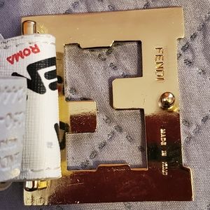 FENDI ROMA WHITE LOGO BELT